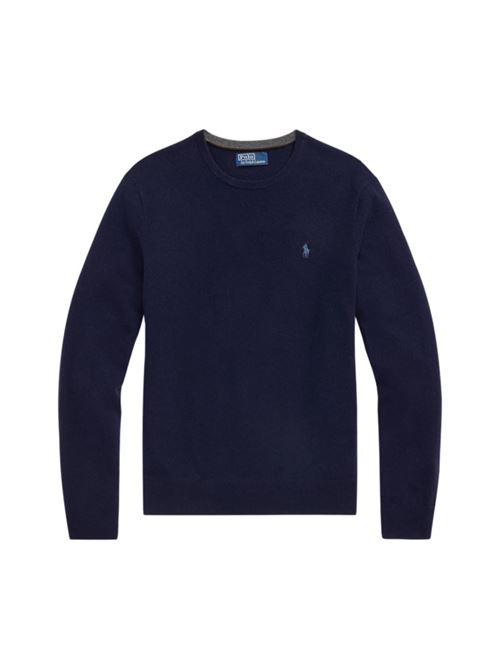 Maglia da uomo in lana, girocollo, colore hunter navy POLO RALPH LAUREN | 710974148001